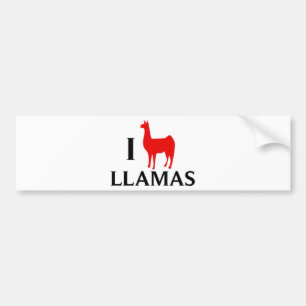 I Love Llamas Bumpersticker