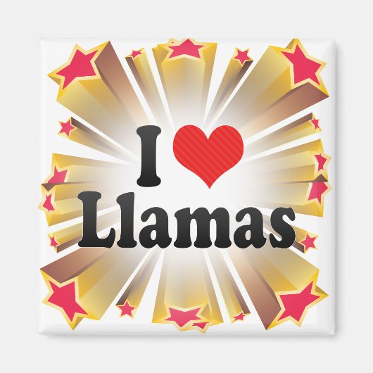 I Love Llamas Magneet (Voorkant)
