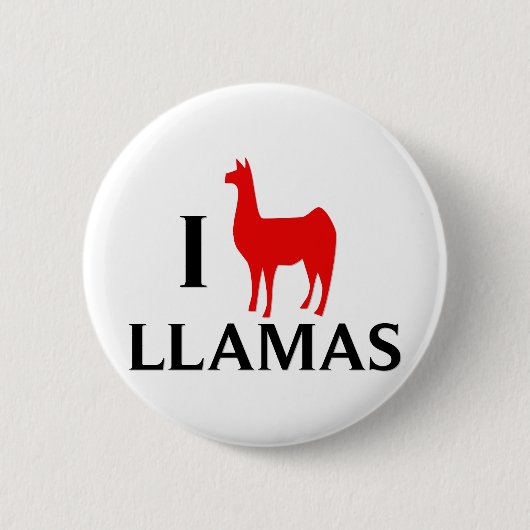 I Love Llamas Ronde Button 5,7 Cm (Voorkant)