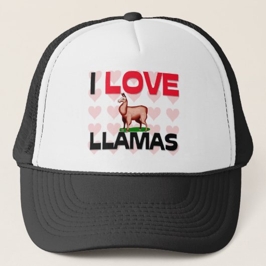 I Love Llamas Trucker Pet (Voorkant)