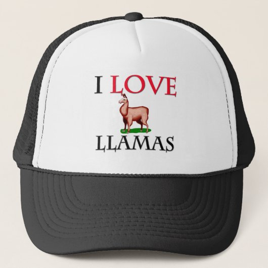 I Love Llamas Trucker Pet (Voorkant)