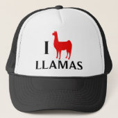 I Love Llamas Trucker Pet (Voorkant)