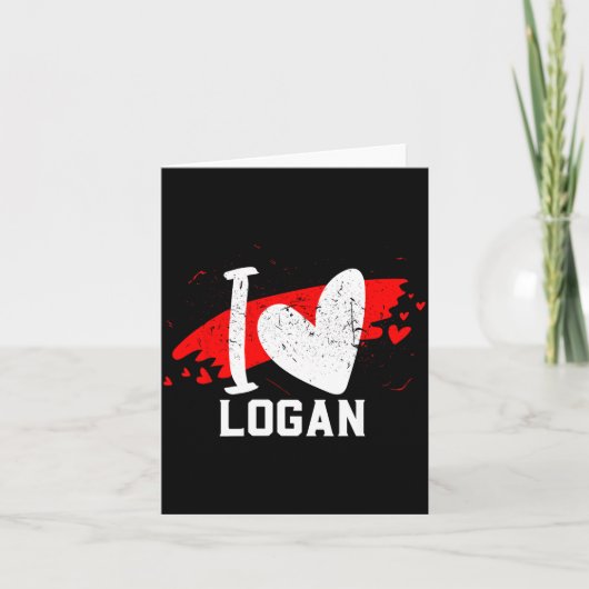 I Love Logan I Heart Logan  Kaart (Voorkant)