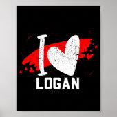 I Love Logan I Heart Logan  Poster (Voorkant)