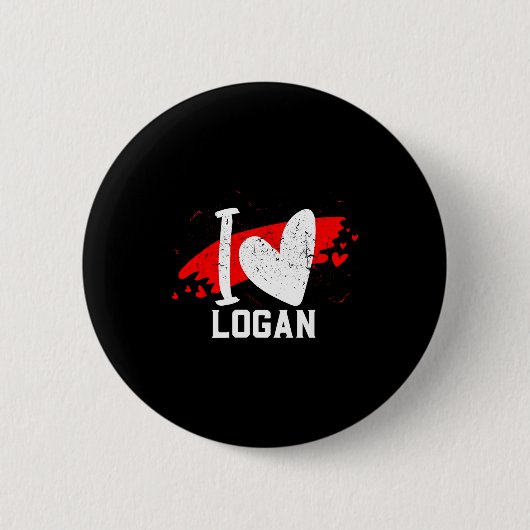 I Love Logan I Heart Logan Ronde Button 5,7 Cm (Voorkant)