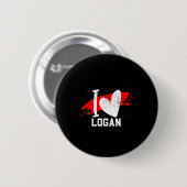 I Love Logan I Heart Logan Ronde Button 5,7 Cm (Voorkant /achterkant)