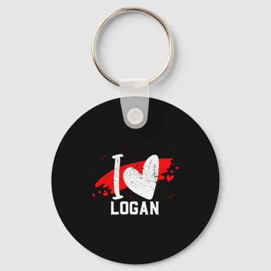I Love Logan I Heart Logan Sleutelhanger (Voorkant)