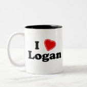 I Love Logan Tweekleurige Koffiemok (Links)