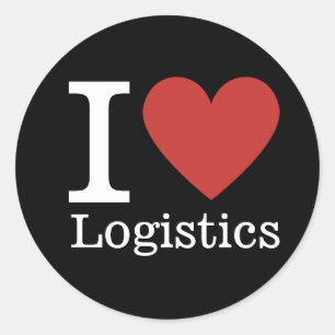 I ❤️ Love Logistics (voor werknemers) CUSTOM Ronde Sticker