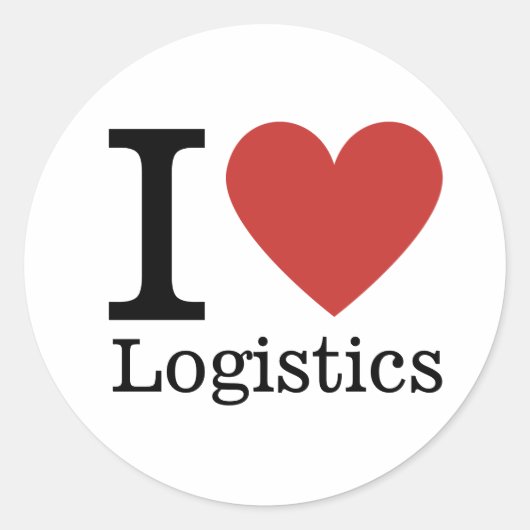 I ❤️ Love Logistics (voor werknemers) CUSTOM Ronde Sticker (Voorkant)