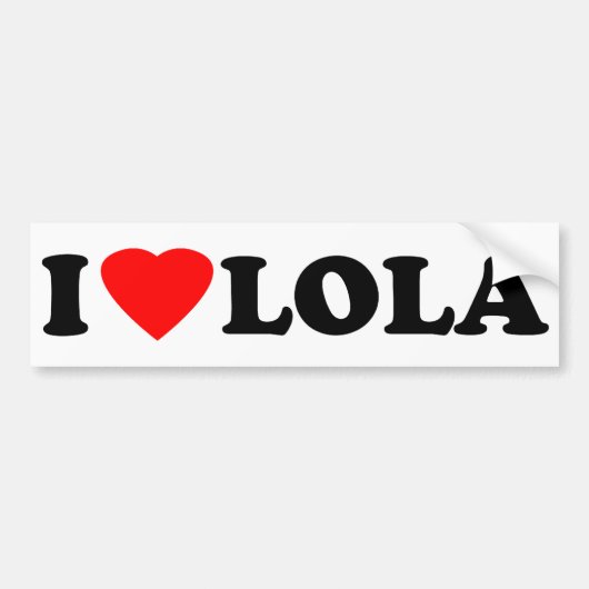 I Love Lola Bumpersticker (Voorkant)
