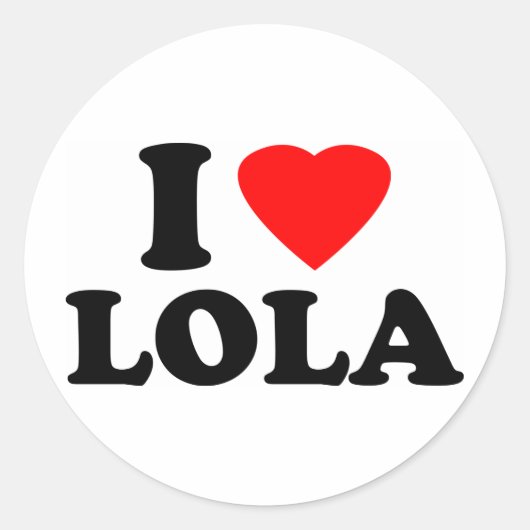 I Love Lola Ronde Sticker (Voorkant)