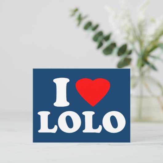 I Love Lolo Briefkaart (Staand voorkant)