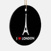 I Love London - Eiffel Tower kerstversiering Keramisch Ornament (Rechts)