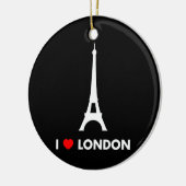 I Love London - Eiffel Tower kerstversiering Keramisch Ornament (Links)