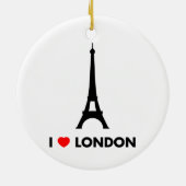 I Love London - Eiffel Tower kerstversiering Keramisch Ornament (Achterkant)