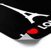 I Love London - Eiffel Tower Poster (Hoek)