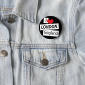 I Love London England Ronde Button 5,7 Cm (In situ)