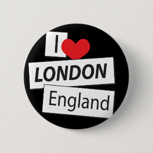 I Love London England Ronde Button 5,7 Cm