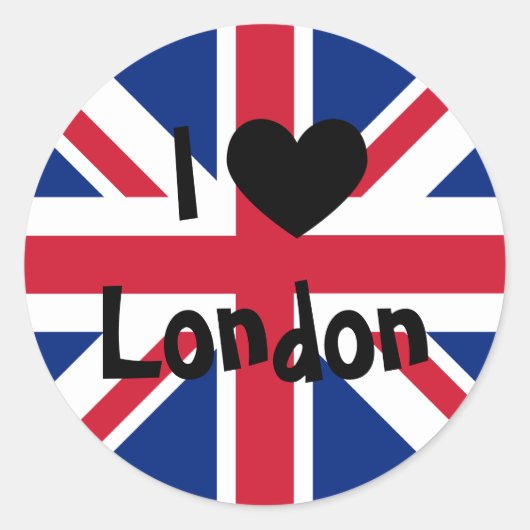 I Love London Ronde Sticker (Voorkant)