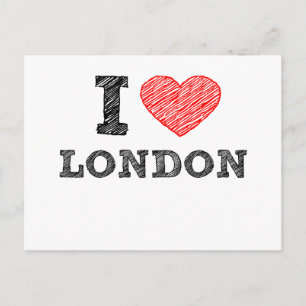 I Love London sketch souvenir Briefkaart