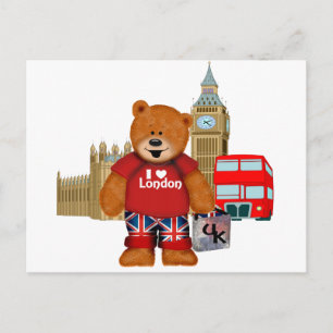 I Love London-Teddy Bear Briefkaart