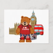 I Love London-Teddy Bear Briefkaart (Voorkant)