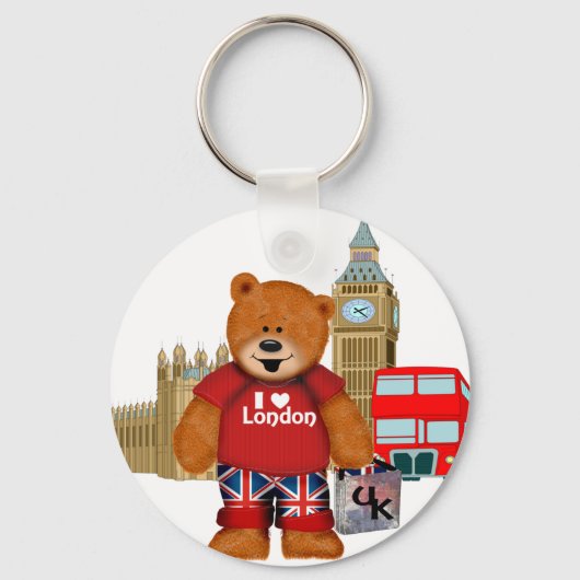 I Love London-Teddy Bear Sleutelhanger (Voorkant)