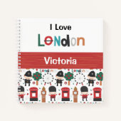 I Love London Theme Name Sketch Notitieboek (Voorkant)