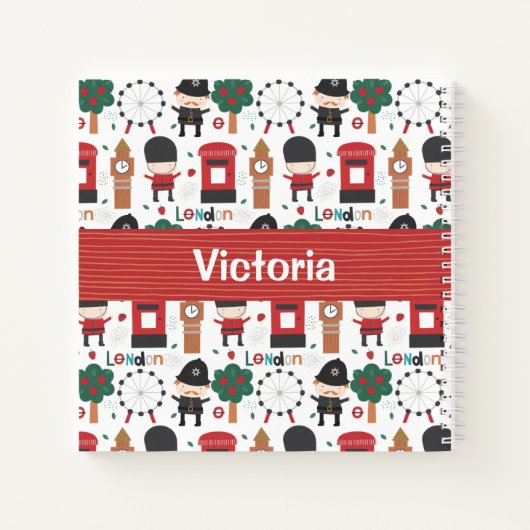 I Love London Theme Name Sketch Notitieboek (Achterkant)