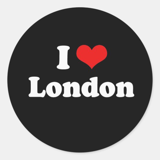 I Love London Tshirt Wit Tshirt Ronde Sticker (Voorkant)
