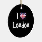 I Love London Union Jack Heart Keramisch Ornament (Rechts)