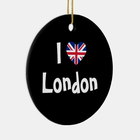 I Love London Union Jack Heart Keramisch Ornament (Rechts)