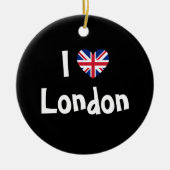 I Love London Union Jack Heart Keramisch Ornament (Voorkant)