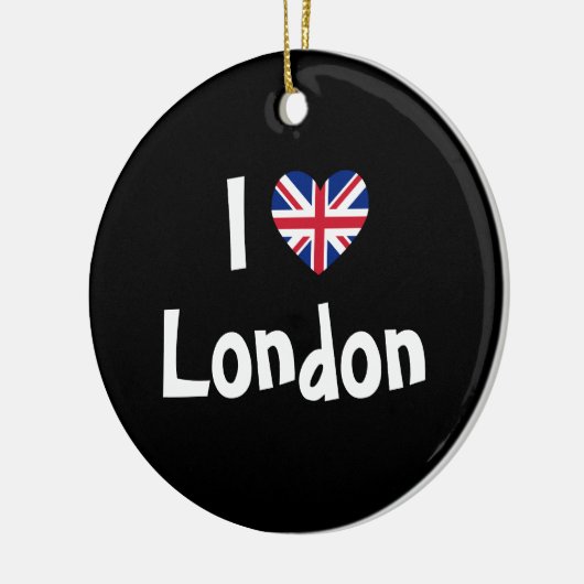 I Love London Union Jack Heart Keramisch Ornament (Links)