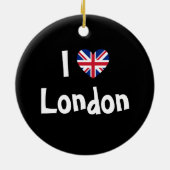 I Love London Union Jack Heart Keramisch Ornament (Achterkant)