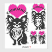 I Love Long-Haired Chihuahuas Cute Puppy Sticker (Vel)