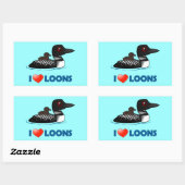 I Love Loons Rechthoekige Sticker (Vel)