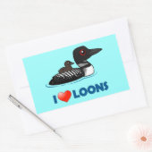 I Love Loons Rechthoekige Sticker (Envelop)