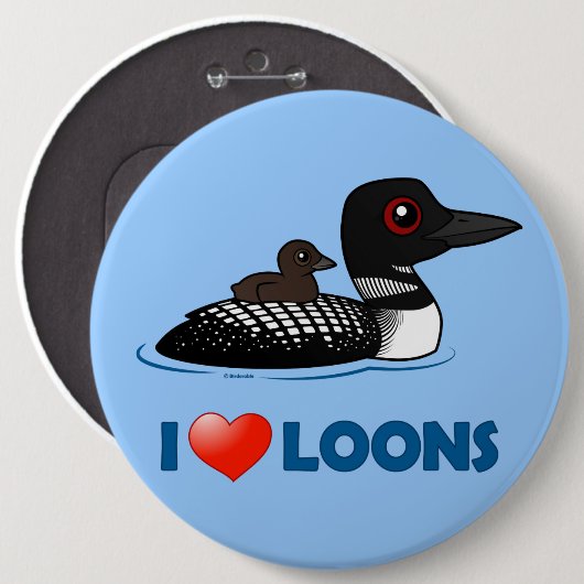 I Love Loons Ronde Button 6,0 Cm (Voorkant /achterkant)