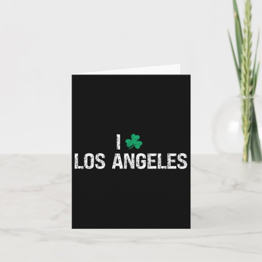 I Love Los Angeles Shamrock Clover St. Patrick's D Kaart (Voorkant)