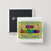 I Love Los Angeles Smile Bright button (Voorkant /achterkant)