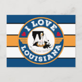 I Love Louisiana Retro Stripes State Flag and Map Briefkaart (Voorkant)