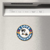 I Love Louisiana State Flag and Map Magneet (Insitu (Vaatwasser))