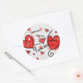 I Love, Love, Love You Ronde Sticker (Envelop)