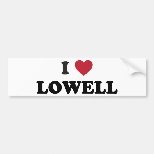 I Love Lowell Massachusetts Bumpersticker (Voorkant)