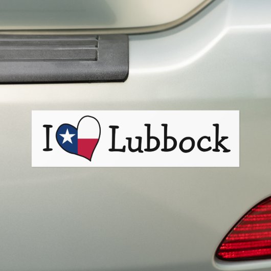 I Love Lubbock Texas Bumpersticker (Op auto)