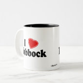 I Love Lubbock Tweekleurige Koffiemok (Voorkant links)