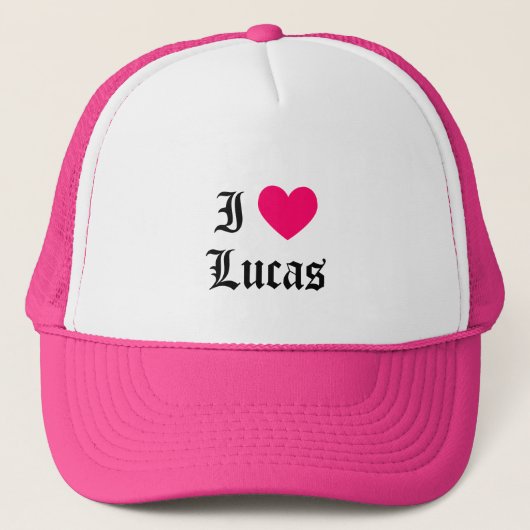 I Love Lucas Trucker Pet (Voorkant)