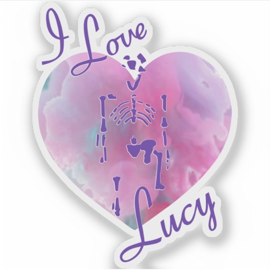 I Love Lucy Fossil Australopithecus Sticker (Voorkant)